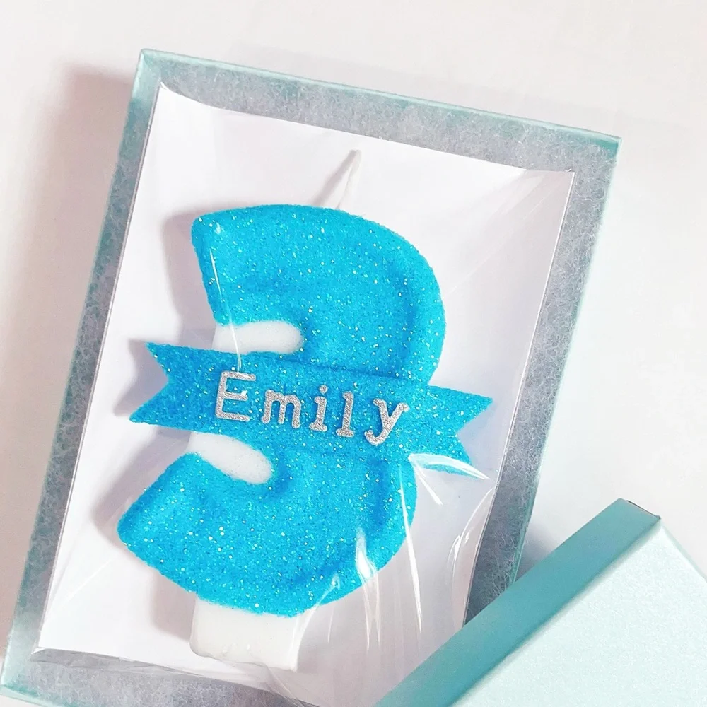 New! Personalized Name Candle Number Customized Birthday Candle Cake Topper Gift